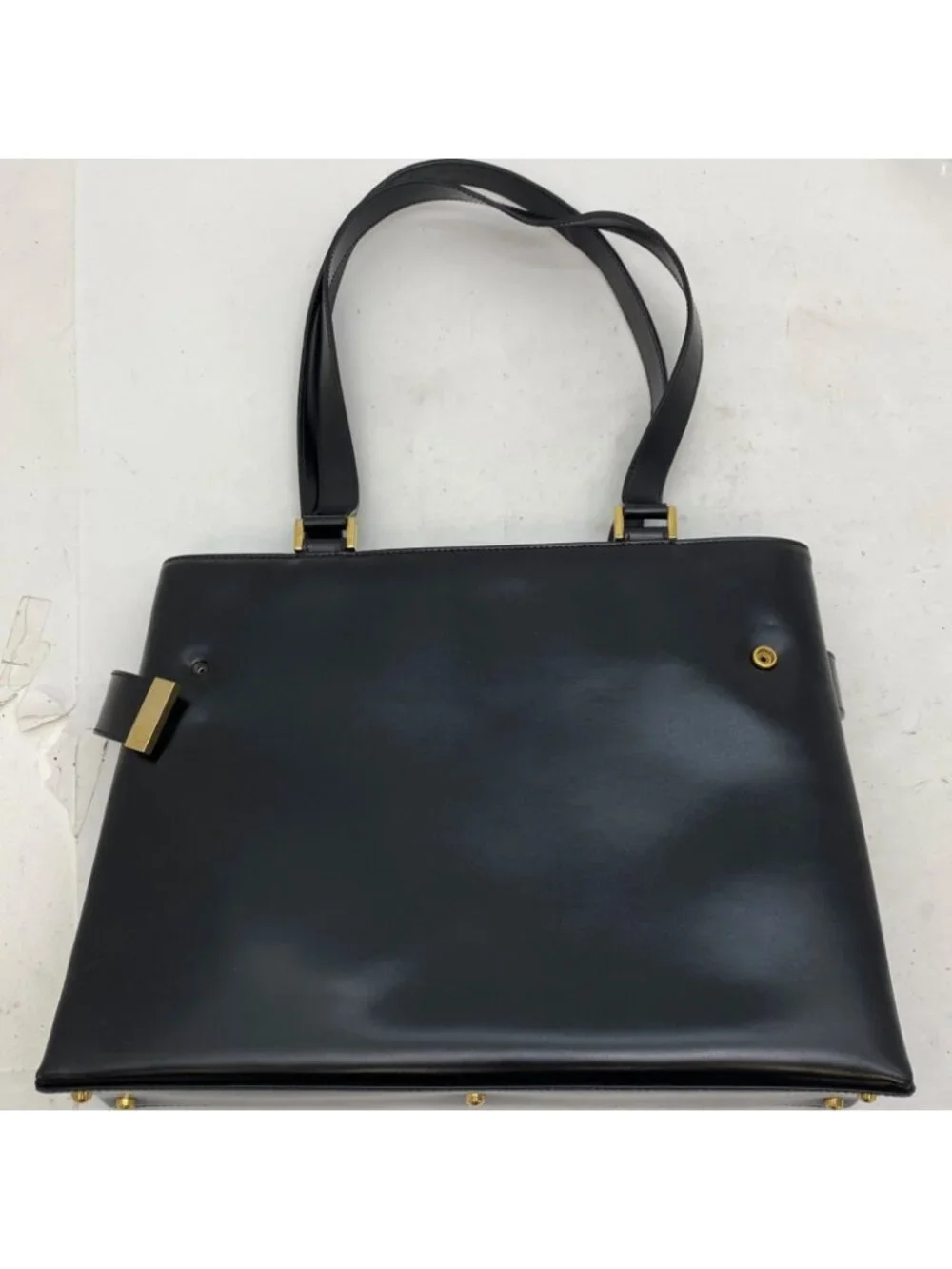 Gucci Handbag Leather Black Tote GG Business - Picture 14 of 15